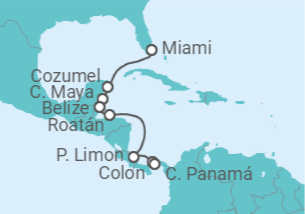 Itinerario del Crucero Vivo Caribe Occidental - Oceania Cruises