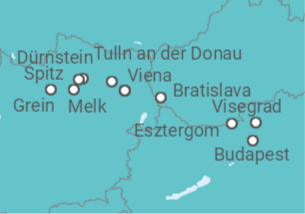 Itinerario del Crucero El cautivador Danubio - Riverside
