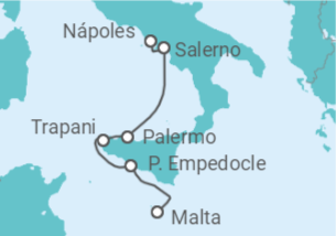 Itinerario del Crucero Joyas de Sicilia y del sur de Italia  - CroisiMer