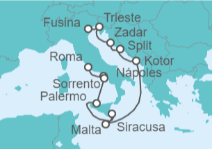 Itinerario del Crucero Italia y Croacia - Silversea