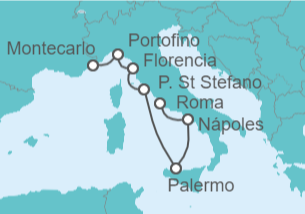 Itinerario del Crucero Riviera italiana - Silversea