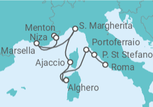 Itinerario del Crucero De Roma a Niza - Silversea