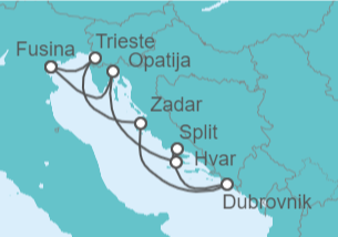 Itinerario del Crucero Croacia, Italia - Silversea