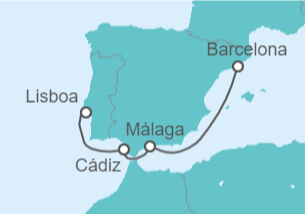 Itinerario del Crucero De Barcelona a Lisboa - Silversea