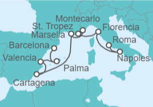 Itinerario del Crucero Mediterráneo Occidental - Silversea