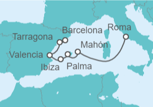 Itinerario del Crucero Mediterráneo Occidental  - Silversea