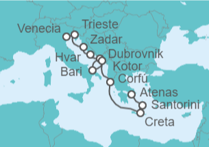 Itinerario del Crucero Italia, Croacia, Grecia - Silversea