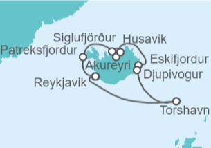 Itinerario del Crucero Islandia - Silversea
