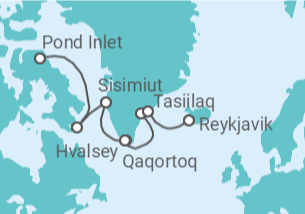 Itinerario del Crucero Canadá, Groenlandia e Islandia - Silversea