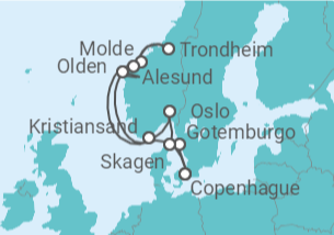 Itinerario del Crucero Capitales Bálticas y Fiordos Noruegos  - Silversea