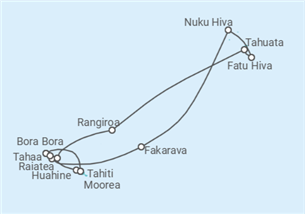 Itinerario del Crucero Polinesia Francesa - Silversea