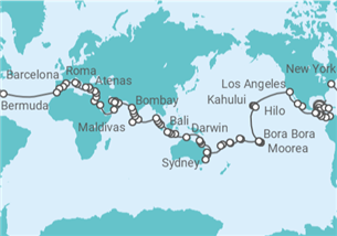 Itinerario del Crucero Vuelta al mundo 2027 - Regent Seven Seas