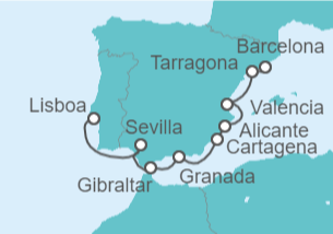 Itinerario del Crucero España y Lisboa - Silversea