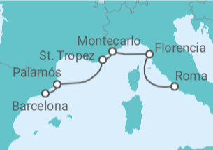 Itinerario del Crucero Francia, Mónaco, Italia - Silversea