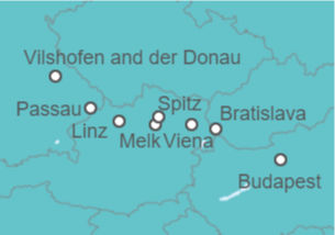 Itinerario del Crucero Magna a orillas del Danubio - AmaWaterways