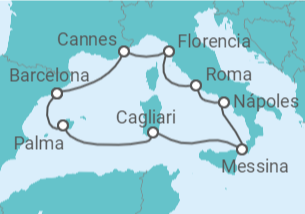 Itinerario del Crucero Italia, Francia y España - NCL Norwegian Cruise Line