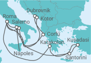 Itinerario del Crucero Mediterráneo, Egeo y Adriático - Princess Cruises