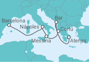 Itinerario del Crucero Mediterráneo con Grecia e Italia - Princess Cruises