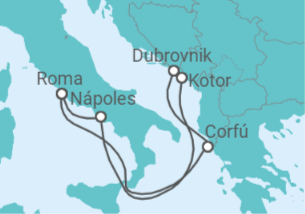 Itinerario del Crucero Escapada Mediterránea - Princess Cruises