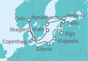 Itinerario del Crucero Un crucero por Noruega, Dinamarca y Suecia - Princess Cruises