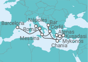 Itinerario del Crucero Lo mejor del Mediterráneo - Princess Cruises