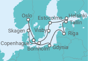 Itinerario del Crucero Un crucero por Noruega, Dinamarca y Suecia - Princess Cruises