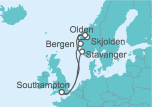 Itinerario del Crucero Fiordos Noruegos - Princess Cruises