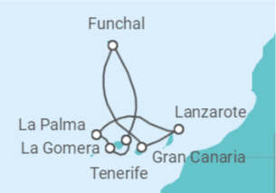 Itinerario del Crucero Oasis del Atlántico  - Costa Cruceros