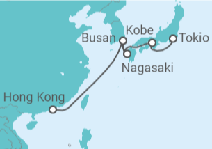 Itinerario del Crucero El horizonte del Sol Naciente - Costa Cruceros