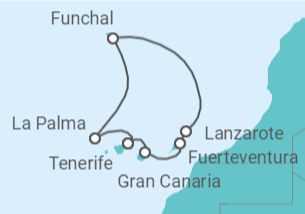 Itinerario del Crucero Islas Canarias Navidad - MSC Cruceros