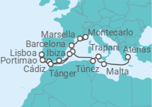 Itinerario del Crucero Mística mediterránea - Regent Seven Seas