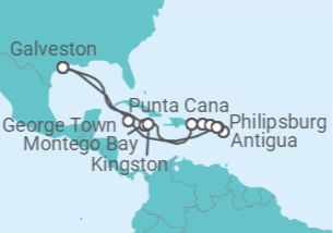 Itinerario del Crucero Brillo tropical y alegría de vacaciones - Regent Seven Seas
