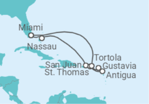 Itinerario del Crucero Paradisíacas Islas Vírgenes Británicas - Regent Seven Seas
