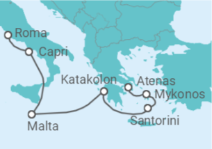 Itinerario del Crucero Arenas antiguas - Regent Seven Seas