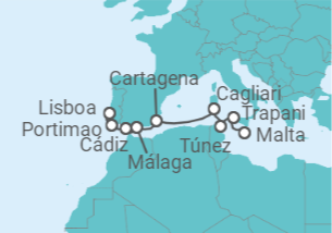 Itinerario del Crucero Estrella de Iberia - Regent Seven Seas