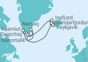 Itinerario del Crucero Persiguiendo a Erik el Rojo - Regent Seven Seas