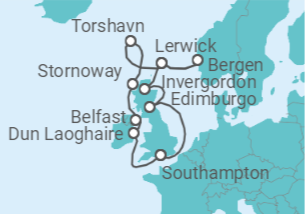 Itinerario del Crucero Encanto de las Islas Británicas - Regent Seven Seas