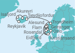Itinerario del Crucero Poderosos fiordos y elegancia nórdica - Regent Seven Seas