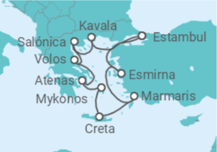 Itinerario del Crucero Primavera en el Egeo  - Regent Seven Seas