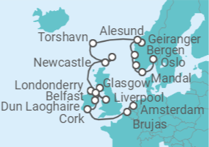 Itinerario del Crucero Cuentos nórdicos y leyendas gaélicas - Regent Seven Seas