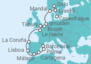 Itinerario del Crucero Elegancia del norte, glamour del sur - Regent Seven Seas
