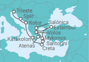 Itinerario del Crucero Sinfonía de los sentidos - Regent Seven Seas