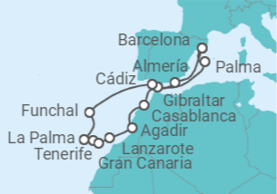 Itinerario del Crucero Viaje ibérico por excelencia  - Regent Seven Seas