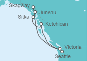 Itinerario del Crucero Alaska: Sitka, Skagway y Juneau - NCL Norwegian Cruise Line