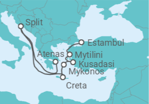 Itinerario del Crucero Maravillas del Egeo - Regent Seven Seas