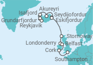 Itinerario del Crucero Vistas vikingas - Regent Seven Seas