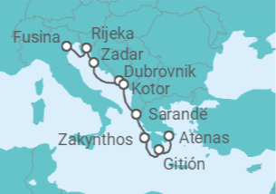 Itinerario del Crucero Mitos griegos - Regent Seven Seas