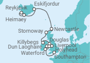 Itinerario del Crucero Descubrimientos en las islas Británicas - Regent Seven Seas