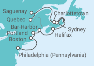 Itinerario del Crucero Canadá y Nueva Inglaterra: Bar Harbor y Halifax - NCL Norwegian Cruise Line
