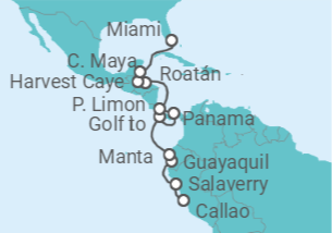 Itinerario del Crucero Machu Pichu y ruinas Mayas - Regent Seven Seas